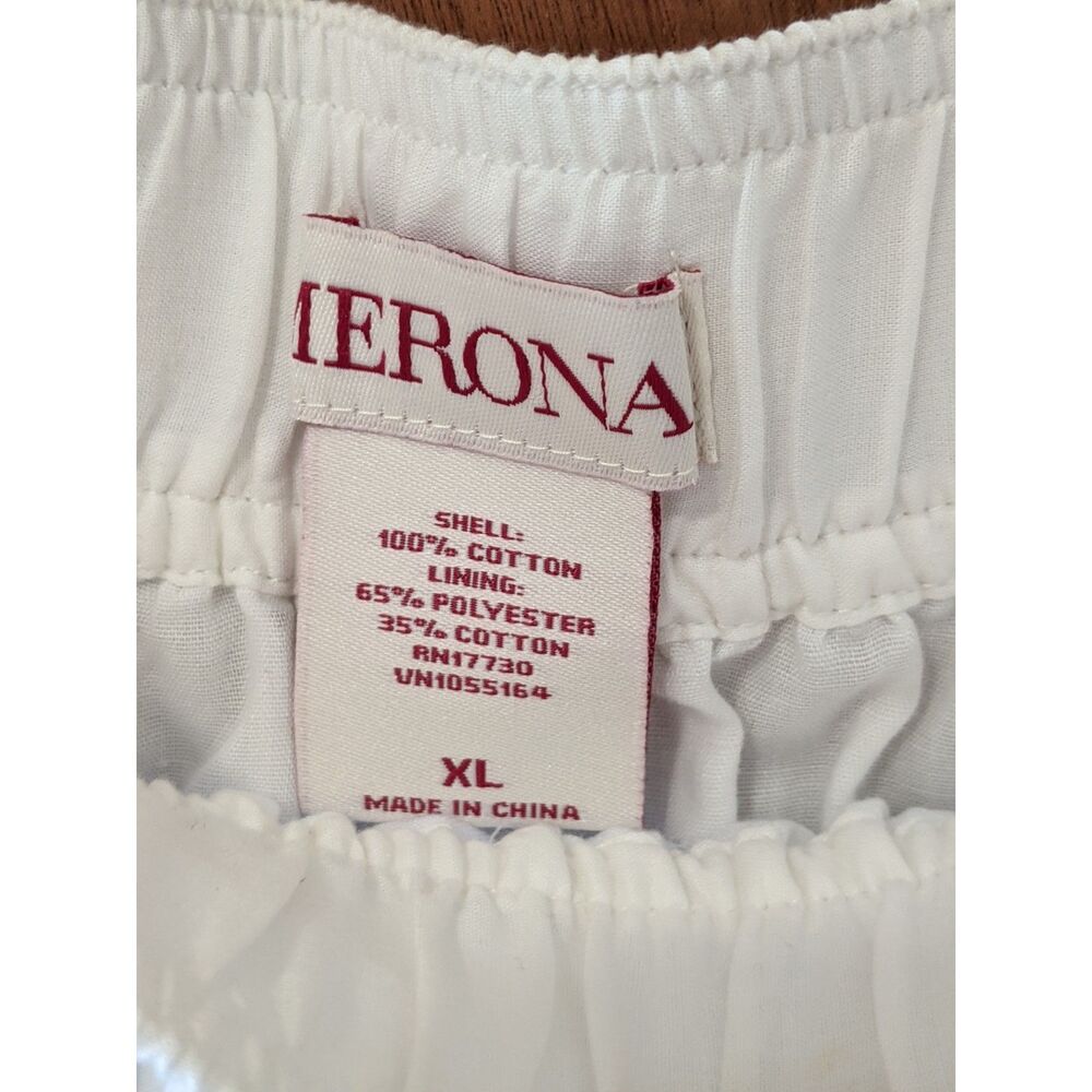 White Peasant Maxi Skirt Drawstring Waist Pintucks Sz XL Cottagecore Boho Fairy - Picture 6 of 6